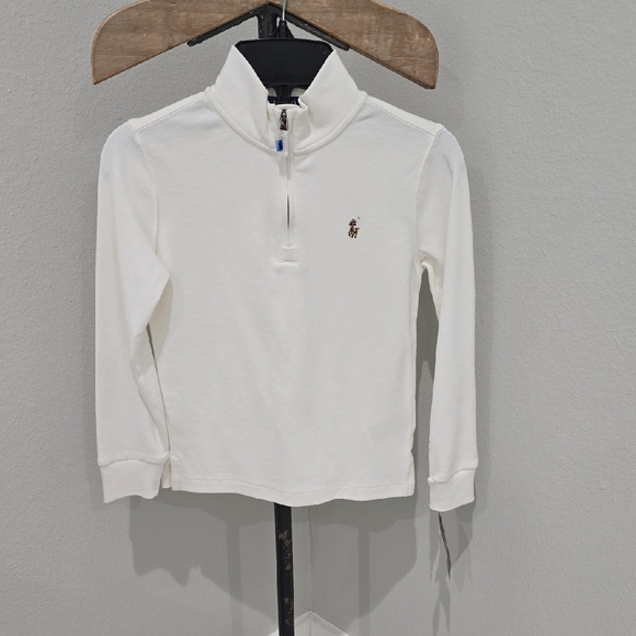 Polo By Ralph Lauren White Cream Quarter Zip Up Size 6 NWT Sweater Lightweight - Picture 1 of 7